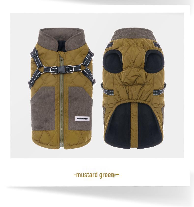 Dog-Friendly Warm Down Jacket, Thickened PP Cotton Filling, Back Opening, Easy On/Off.