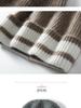 Women's Color Block Cashmere Knitted Beanie - Warm Ear Protection for Autumn and Winter