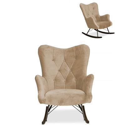 Luna Scandinavian Wing Chair, Rocking, On Runners,, Cream Beige