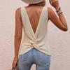 Women's European-American Style V-Neck Cross-Back Casual Tank Top
