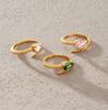 Uworld Water Drop Zircon Snake Shape Open Rings For Women Minimalist 18K Gold Plated Stainless Steel Rings Fashion Jewelry Gift
