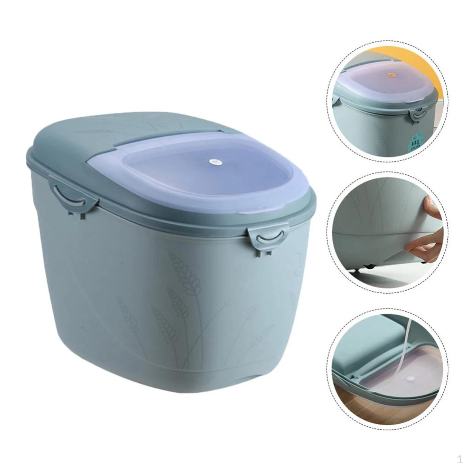 

10kg Large Capacity Food Grain Storage Container, Rice Dispenser, Waterproof and синий