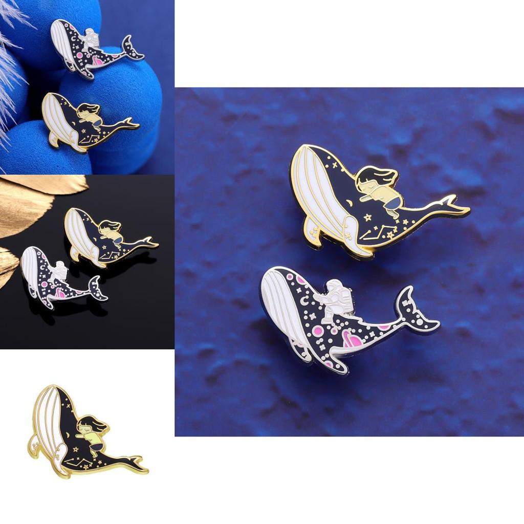 Adorable Whale Enamel Pin Beautiful Accessories For Unique Fashion With Ocean Galaxy Design