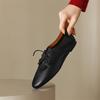 Fashion 2025 Spring New Cow Leather Women Shoes Fashion Lace-Up Oxford Shoes Round Toe Soft Low Heel Shoes Woman Zapatos De Mujer Pumps