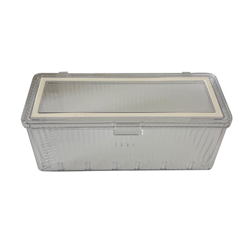 Transparent Dustproof Makeup Brush Storage Box with Lid - Large Capacity Vanity Organizer