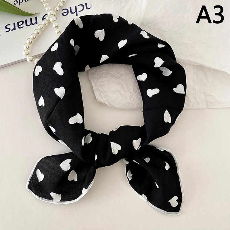 56cm Ladies Headband Cotton Linen Square Scarf Korean College Girls Fashion Elegant Neck Scarves Sun Protection Headscarf