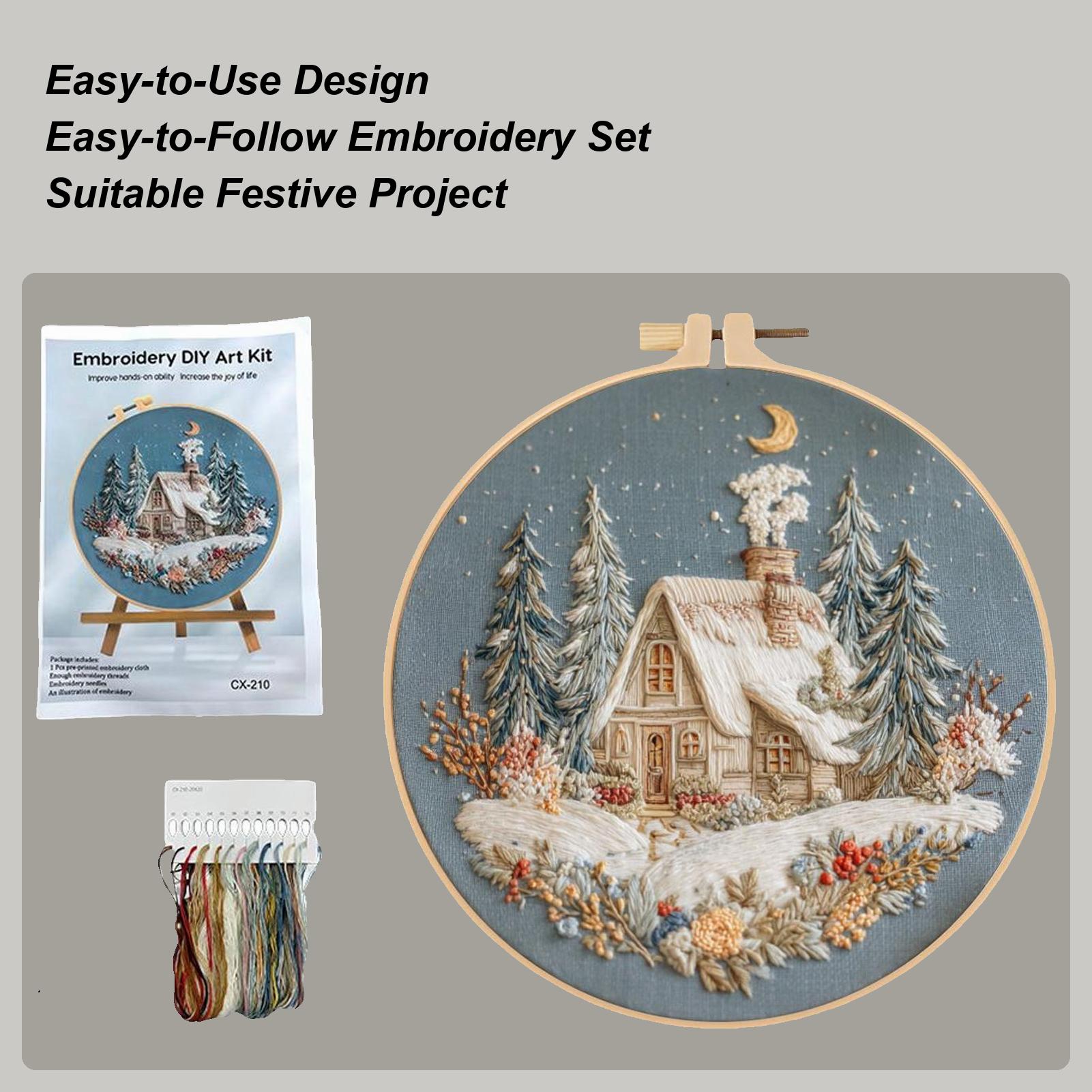 Набор для вышивания «Снежный домик» к Рождеству Christmas Theme Pattern Набор для вышивания Зимнее праздничное украшение Аксессуары для рукоделия China Mainland
