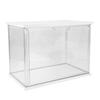 Clear   Display Case Plastic Display Box for Collectibles Doll Home Storage Organizing Toys Wood Base 14.3x8.7 .7in