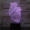 Home Decor Heart Acrylic 3d Illusion Led Table Lamp with Touch Switch Base for Kids Gift Medical Gift 3d Led Night Light