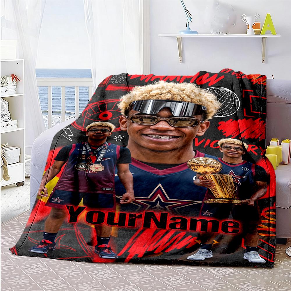 Lamine Yamal 37 Personalisierte Decke Gemütliche Personalisierte Decke Weich Warm Gemütlich Vielseitig für Nickerchen Bett Strandkorb Ideal für Alle Jahreszeiten