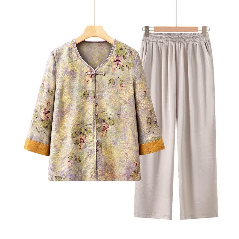 Elegant New Chinese Style Floral Cardigan Shirt for Women