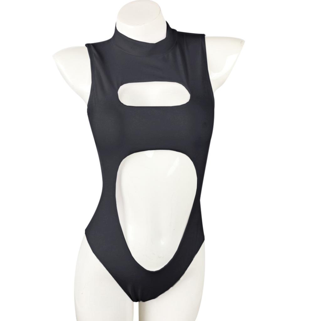 Women's Swimsuit Solid Color One Piece Swimsuit Bikini Sexy Zipper Cutout Brazilian Beachwear