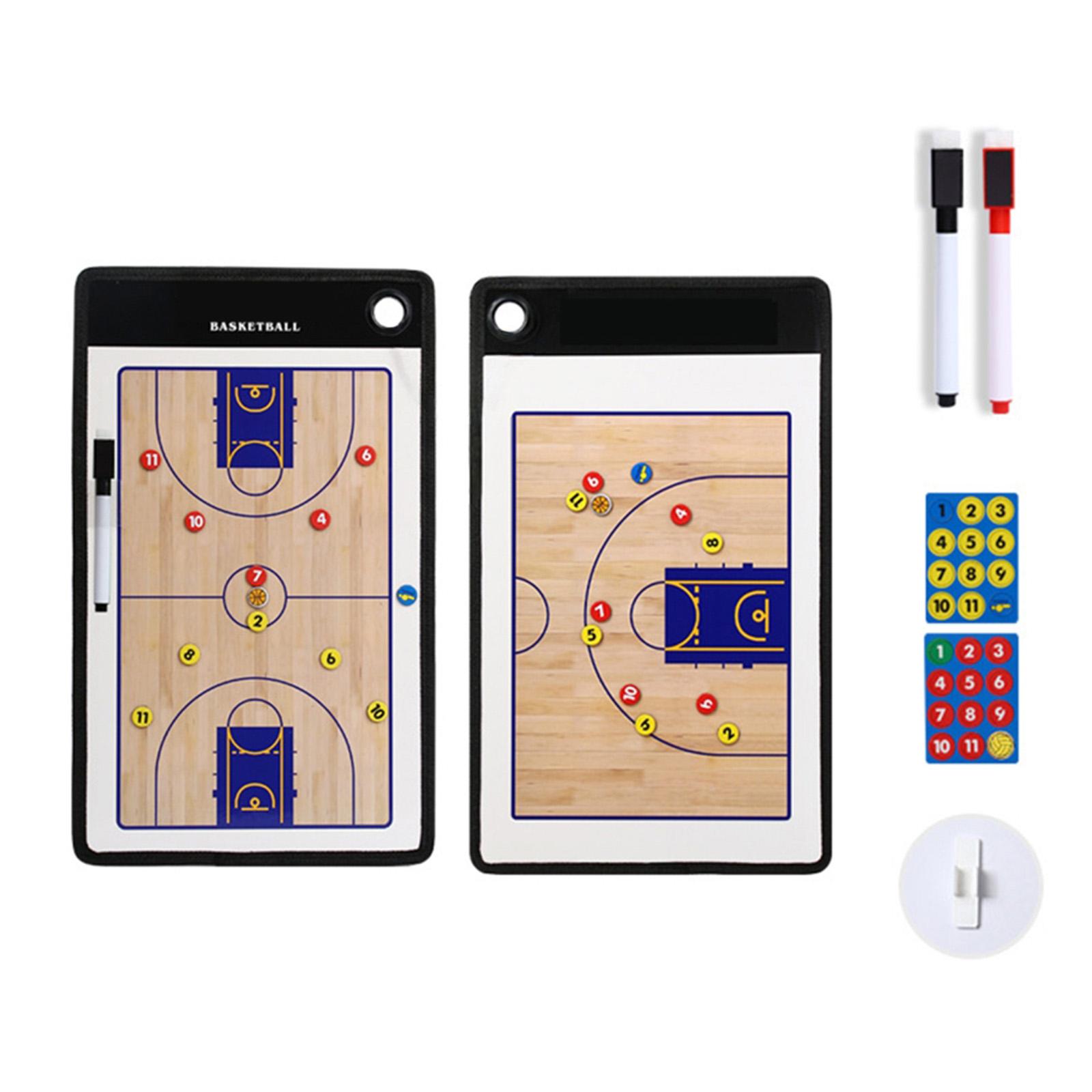 

Планшет для тренеров по баскетболу с маркером для сухого стирания и магнитами. Доска для стирания баскетбольных маркеров для тренеров по футболу и спорту. B