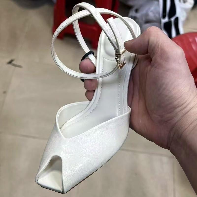 Fashion Sexy Peep Toe Heeled Sandals Women Elegant Ankle Strap Buckle High Heels Comfortable Soft Leather Party Shoes Sandalias De Mujer