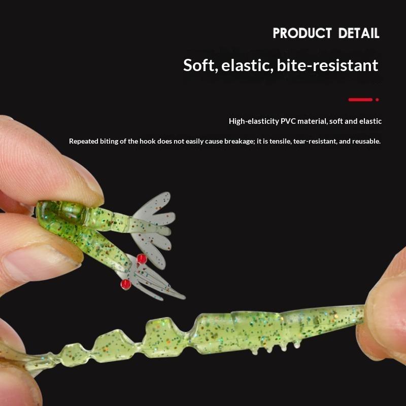 20Pcs Multi-Jointed Shrimp Bait Mini Soft Shrimp Fishing Lure 45/60Mm Artificial Baits Bass Silicone Fishing Tackle