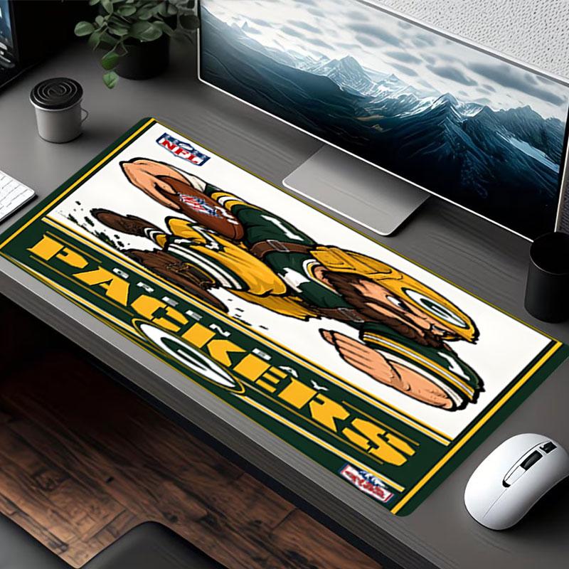 Green Bay Packers Print Mouse Pad, for Keyboard Pad Laptop PC Mat for Office Home Use, Desk Decor, Perfect Birthday Gift for Gamers
