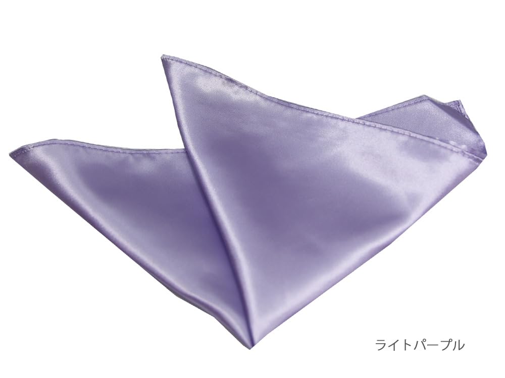 [VAGHEZZA] Ascot Tie and Pocket Square Set, Made in Japan, Plain, Suitable for Weddings, Receptions, and Golf (Light Purple)