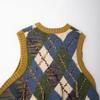 Women's Autumn 2024 Diamond Pattern Knit Vest - European & American Style