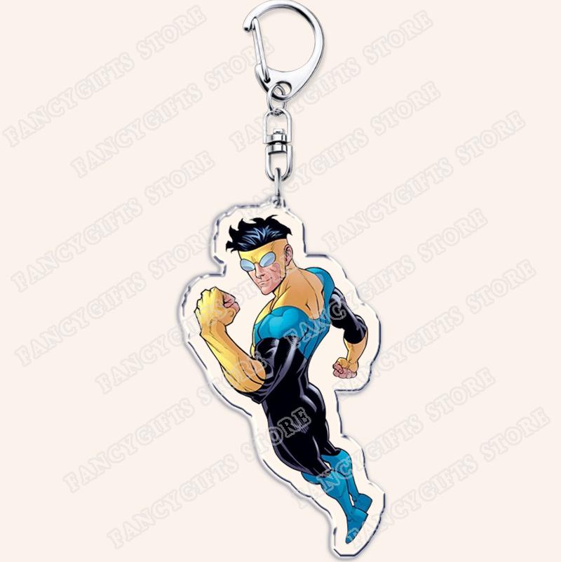

Popular Adult Animated Superhero Invincible Keychains for Accessories Bag Omni Man Keyrings Jewelry Gamer Fans Friends Gifts