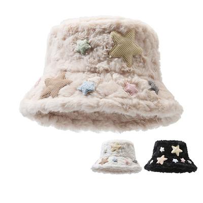 Plush Bucket Hat Women American Star Basin Hat Bucket Hat