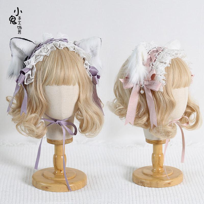 Original Sweet Lolita Cat Ear Headband Bow Hairpin Headgear Lolita Ear Clip Hair Accessories Headband