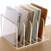 SANRUI File Box Desk Shelf, 5-Tier Book Stand, Acrylic, Desktop Shelf, Vertical Compartment, Desktop Document Storage, Office Supplies, Clear