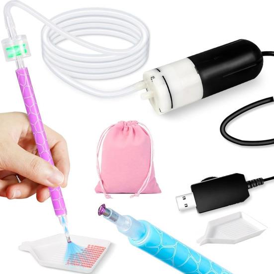 

Вакуумная алмазная художественная ручка с регулируемым всасыванием Электрическая алмазная художественная ручка с поддоном Не требуется воск Инструмент для размещения алмазов для специальных алмазов чёрный