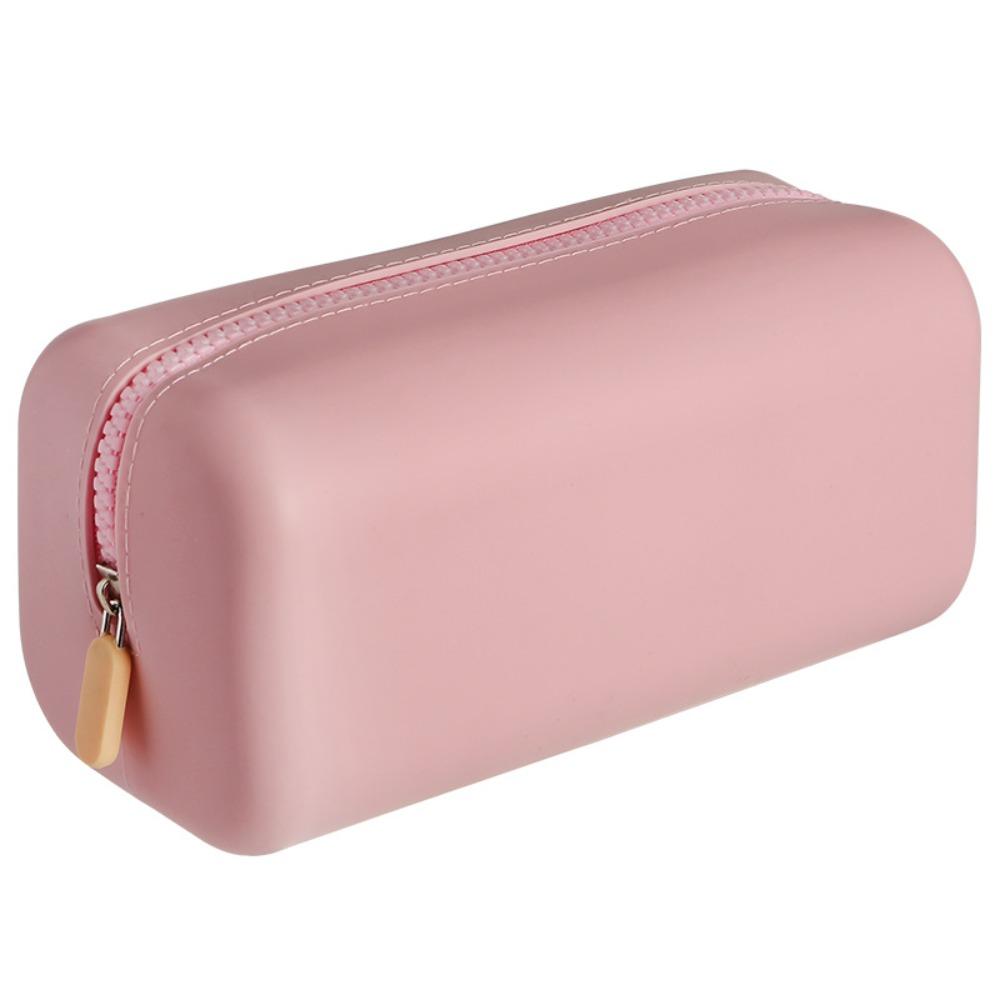 High Quality Silicone Cosmetics Storage Bag Large Capacity Waterproof Makeup Organizer Bag Handbag Women розовый