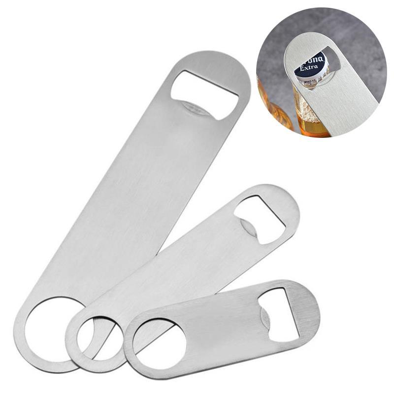 3 Size Durable Beer Bottle Opener Stainless Steel Flat Speed Bottle Cap Opener Remover Bar Blade Kitchen Tool Beer Party Supplie
