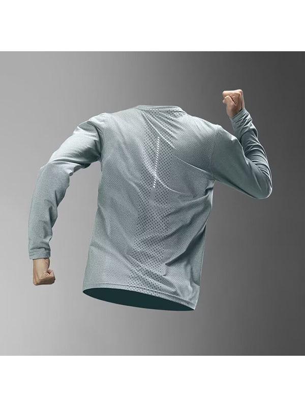 Ice Silk Men's Quick-Dry Long-Sleeve Summer Sports T-Shirt: Breathable, Loose Fit, Sun-Protective Running Top (2025)