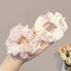 Pink Bow Sweet Satin Checkerboard Bow Hair Tie Women Ponytail Cute Hair Ring Fashion Hair Accessories