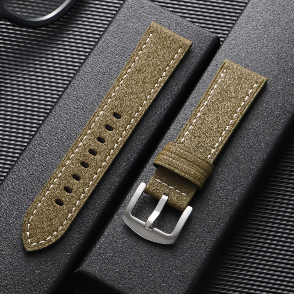 Vintage Brown Wristband Universal Genuine Leather Strap 22mm for Huawei Watch GT5 GT4 GT3 Women Men Business Watch Band Bracelet