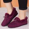 Women Winter Casual Shoes New Moccasins Soft Flat Non-slip Loafers Fashion Comfort Warm Plush Bow Slip On Female Cotton Shoes