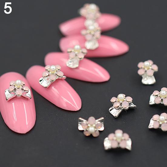 10Pcs 3D Alloy Manicure Glitters Rhinestone DIY Decorations Nail Art Tips Stickers