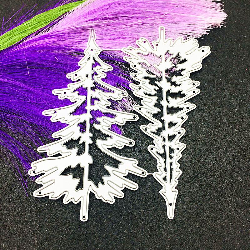 1/2/4Pcs Paper Album Knife Embossing Decor Christmas Trees Diy Metal Cutting Dies Stencil Scrapbooking Card Stamp Craft Mould