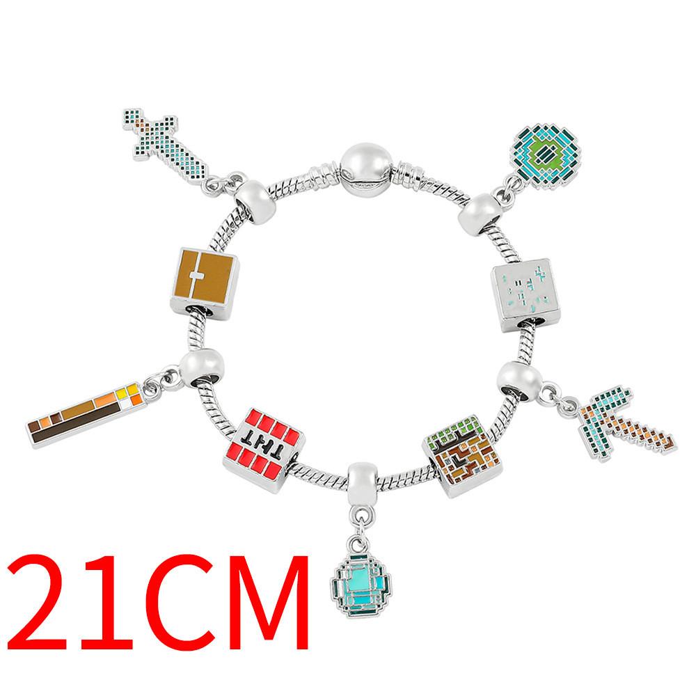 Minecraft Diy Bead Bracelet Kit With Zinc Alloy Charms For Teens And Adults