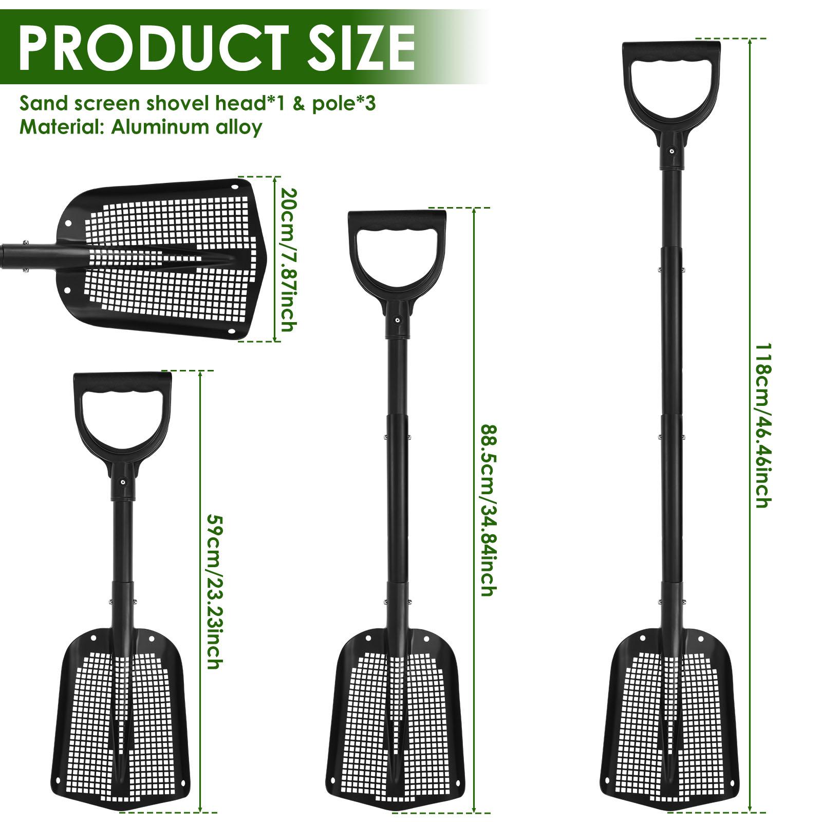 

59-118CM Extendable Sifting Sand Shovel Aluminium Alloy Chicken Poop Scooper Chicken Coop Goat Stall Cleaning Tool for Gardening