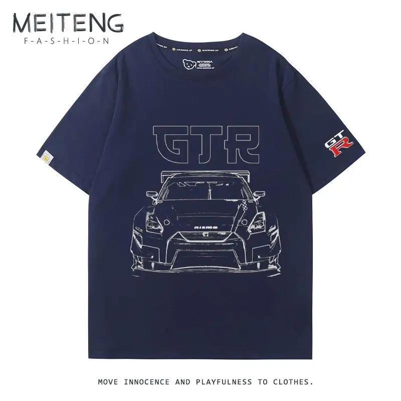 Men's Women's Summer Cotton Versatile Trend T-shirt Clothes Nissan GTR God of War R35R34 Modified Team Short-sleeved