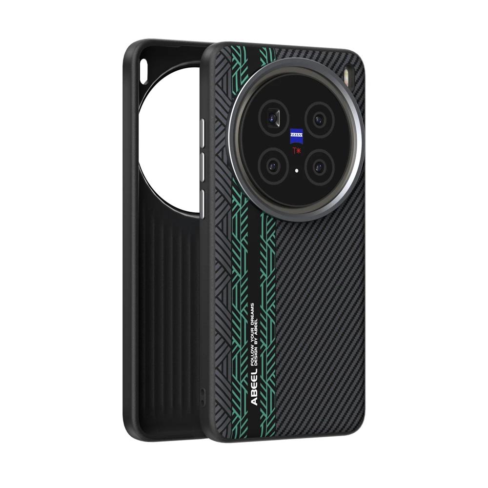 For Vivo X200 Pro Case For Magsafe Slim Rigid Alloy Lens Magnetic Wireless Charger Carbon Fiber Phone Cover Shell Vivo Grip