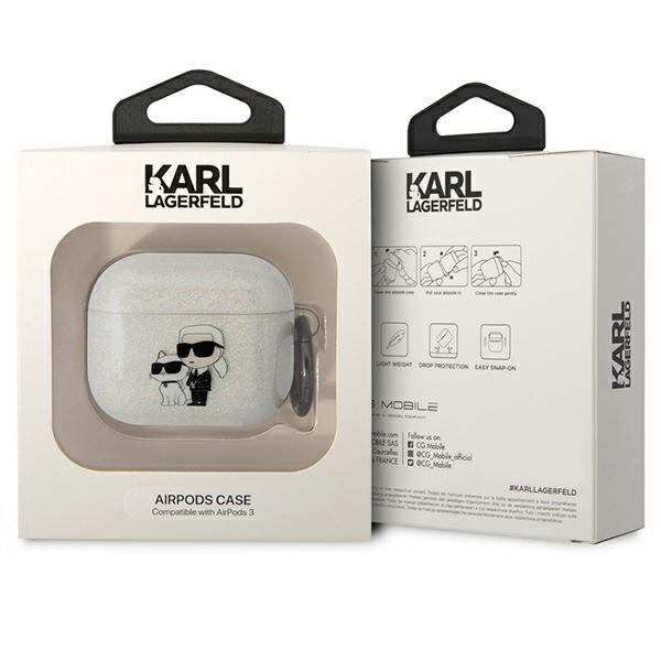 Etui do AirPods 3 Karl Lagerfeld Glitter Przezroczyste