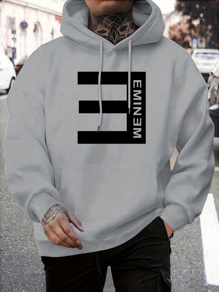 Men's Casual Winter Hooded Sweatshirt Regular Fit Machine Washable Trendy Streetwear for Everyday Comfort Easy Care Clothing