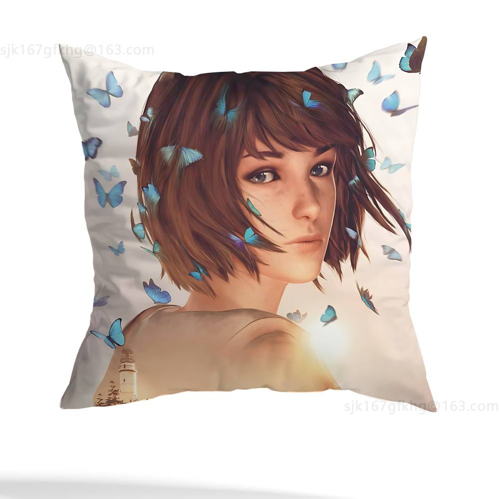 L-Life Is Strange Game Pillow Case Square Double-Sided Printing Short Plush Sofa Cushion Cover Bedroom Bedside Pillow