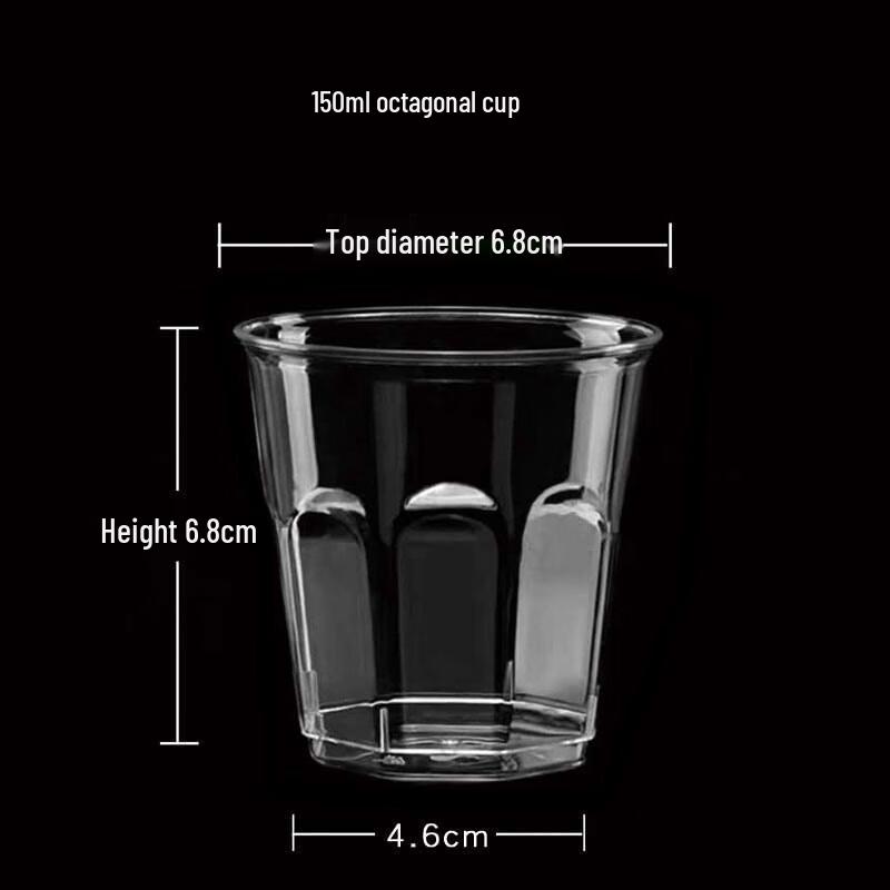Wuhe 150ml Octagonal Disposable Airline Cups (100 Pcs)