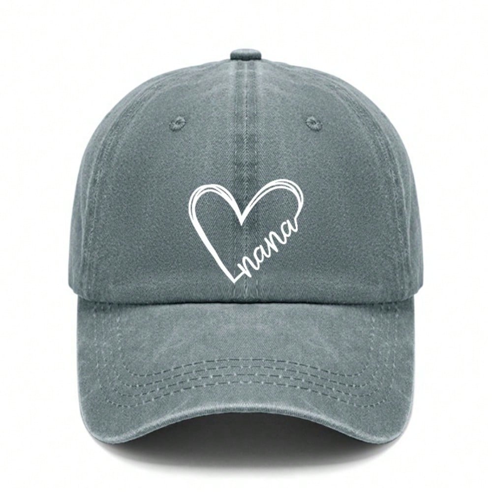 Unisex Nana Print Baseball Cap | Soft Fabric Adjustable Curved Brim Casual Streetwear Baseball Hat For Mother's Day Gift