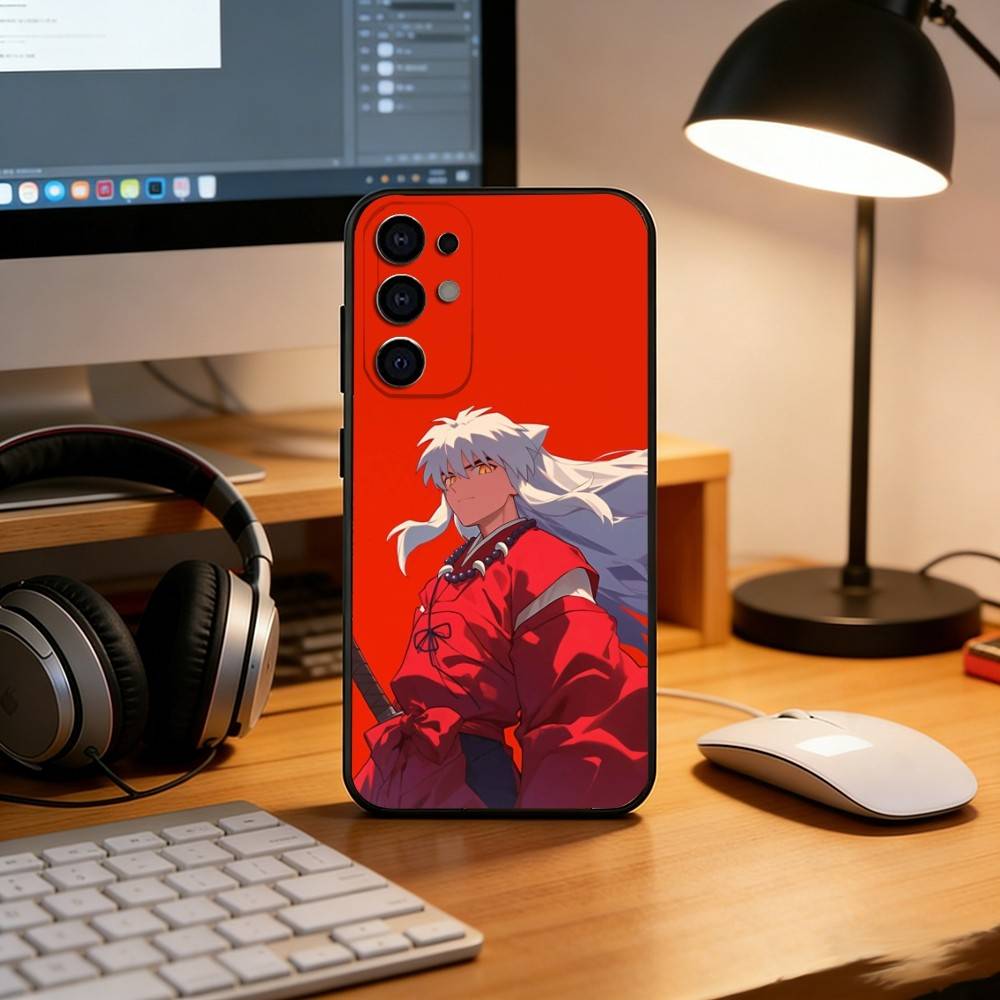 Anime L-Inuyasha Phone Case For Samsung S25,S24,S21,S22,S23,S30,Ultra,S20,Plus,Fe,Soft Silicone Black Cover
