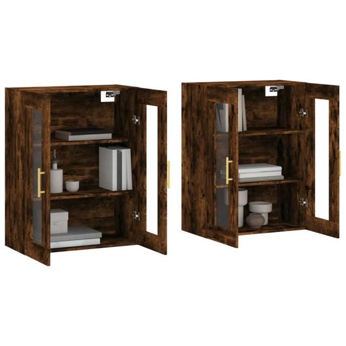 VidaXL Wall Cabinets 2 Pcs Smoked Oak Engineered Wood 3197934