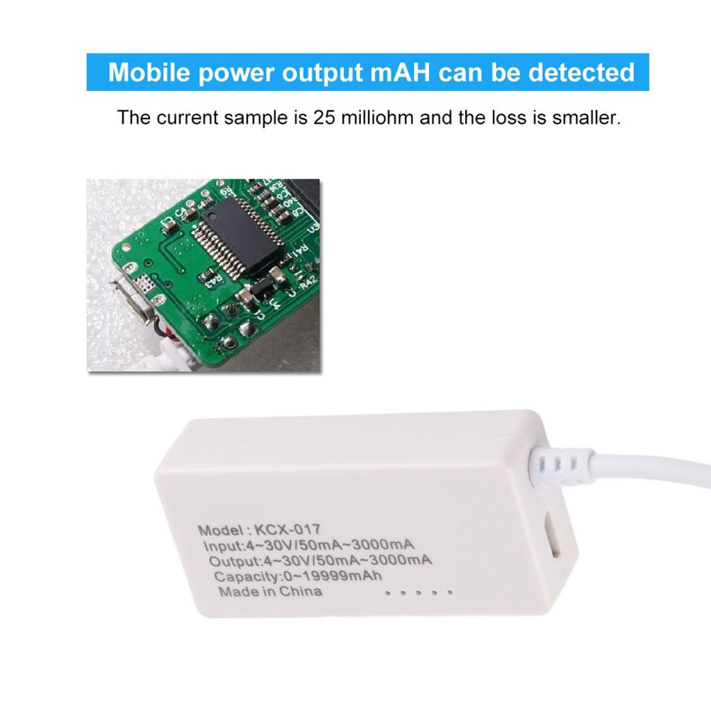 LCD Hintergrundbeleuchtung Digitalanzeige USB Amperemeter Voltmeter Ladekapazität Leistungstester