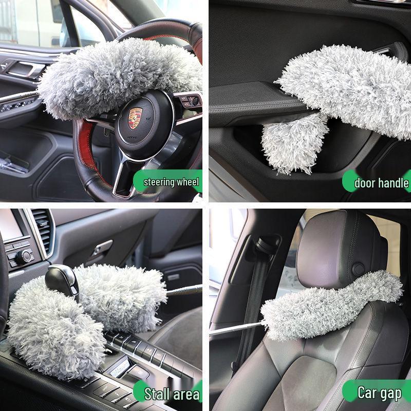 Extendable Electrostatic Chicken Feather Duster for Household Dusting