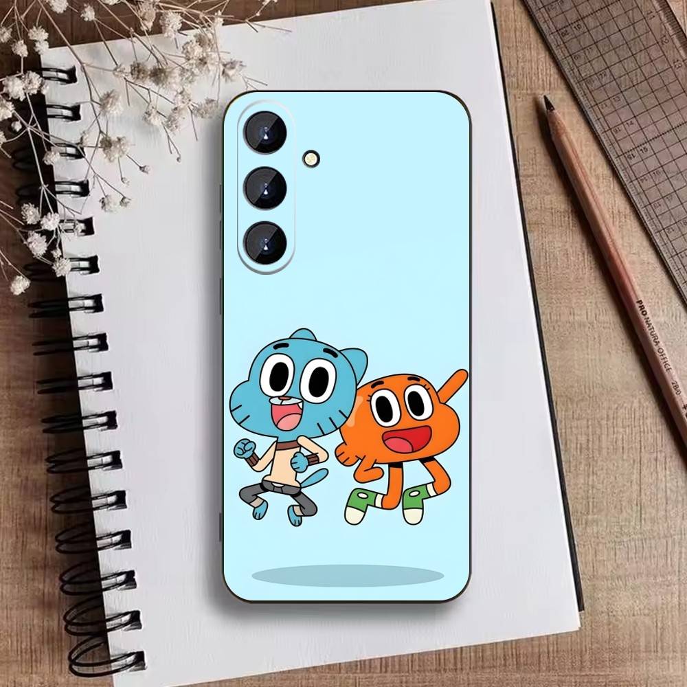 S-Gumball and Darwin Phone Case For Samsung Galaxy A73,A21s,A22,A31,A52,A53,A71,A41Soft Black Shell