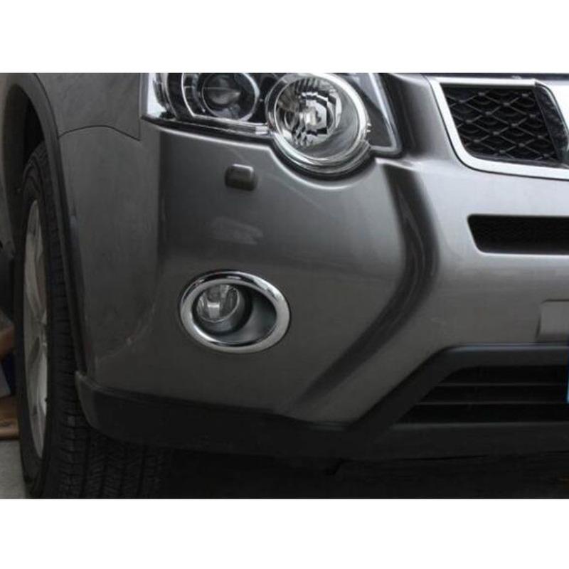 Car Eyebrow ABS Cover Front Fog Light Lamp Frame Stick Cover Trim 2PCs For Nissan X-Trail XTrail T31/Rogue 2008 2009 2010 2011